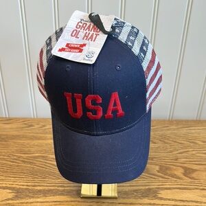 Navy USA Cap with Red Embroidery NWT